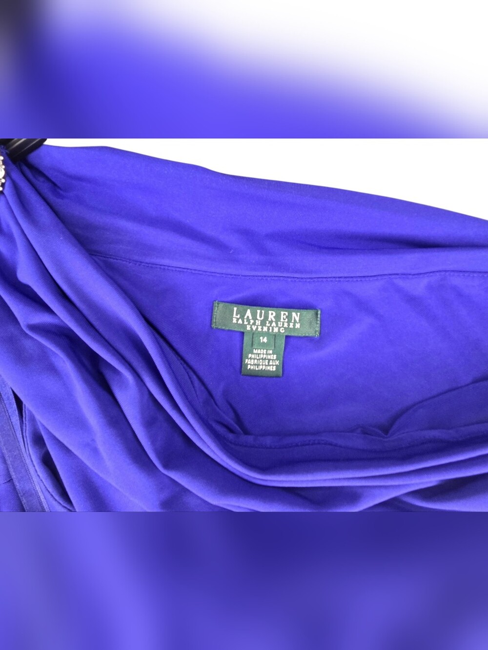 Lauren Ralph Lauren Evening Gown Royal Blue - NEW - Size 14 - Picture 5 of 6